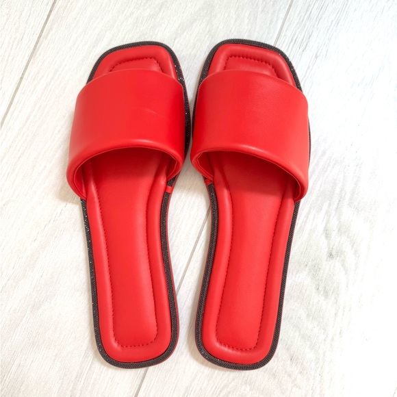 NWT - Brunello Cucinelli Red Slippers Vibrant Comfort - Picture 10 of 11
